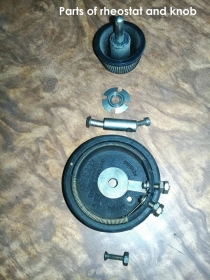 Parts of rheostat and knob