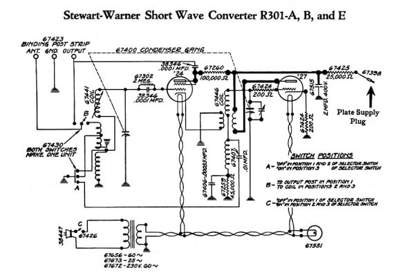 old radio short wave converter circuit diagram