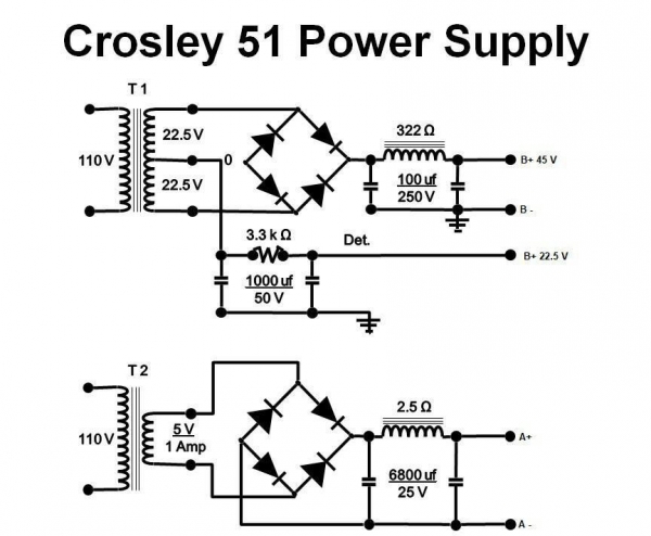 Crosley 51 Power Supply schematic