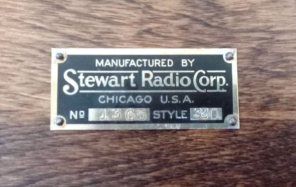 Stewart Radio Corp. nameplate